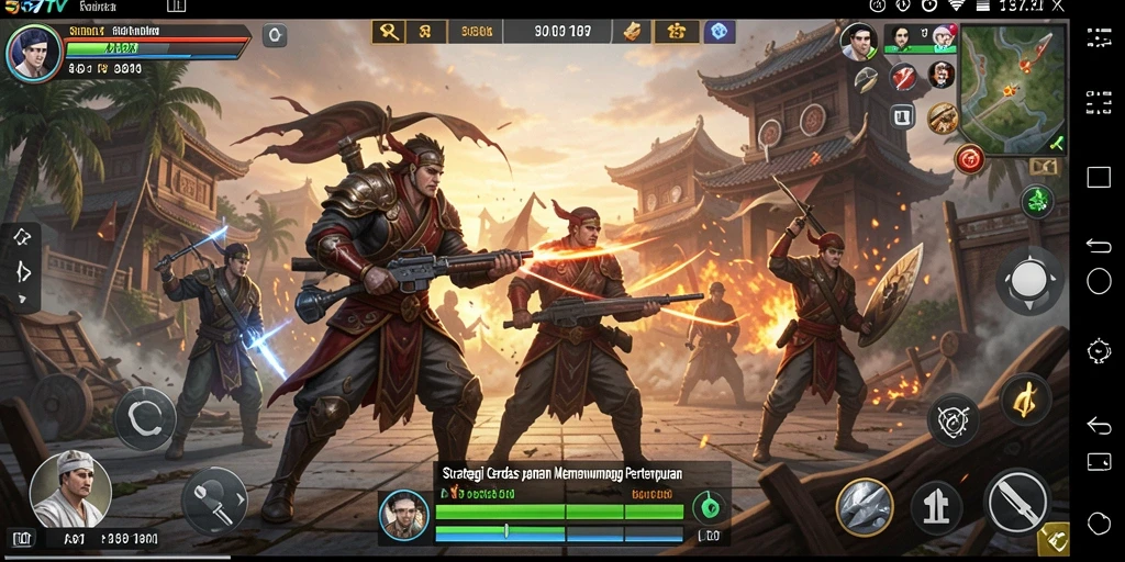 Tampilan gameplay dari 567TV dengan strategi pertempuran yang mendebarkan.