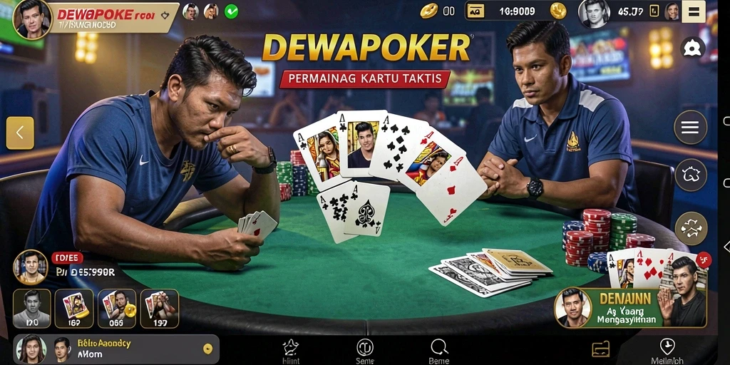Screenshot DEWAPOKER menampilkan gameplay seru dan interaksi sosial.