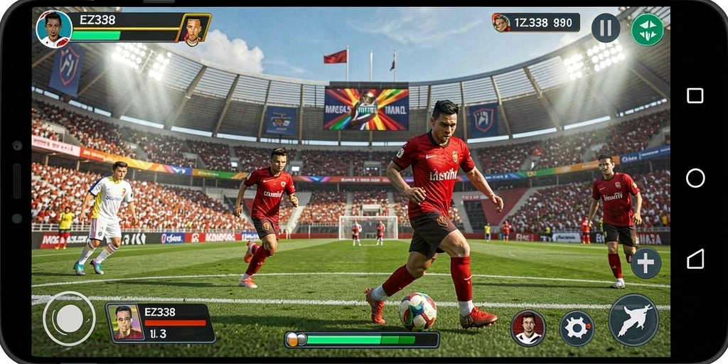 Tampilan gameplay EZ338 yang seru dan kompetitif.