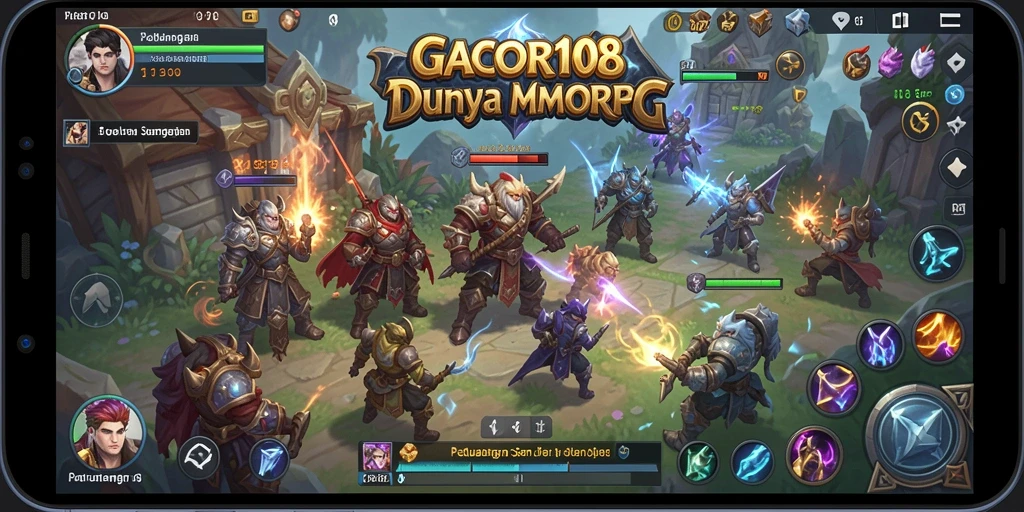 Screenshot GACOR108 menampilkan aksi seru dalam pertempuran MMORPG.