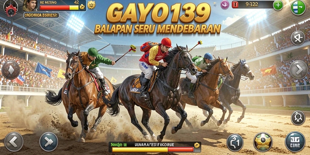 Tangkapan layar GAYO138 menampilkan aksi balapan yang mendebarkan di lintasan.