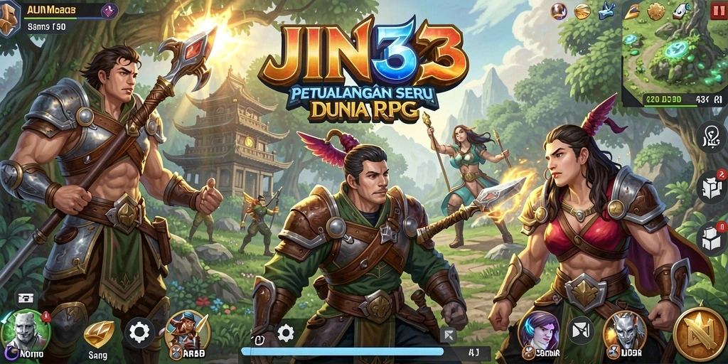 Screenshot gameplay JIN33 menampilkan pertarungan seru dengan karakter yang dinamis.