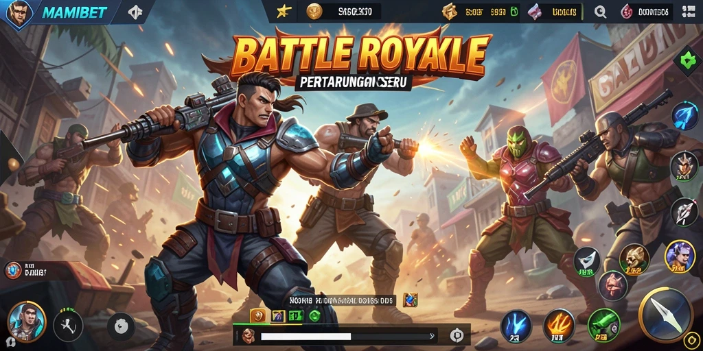 Screenshot aksi mendebarkan dalam game Battle Royale MAMIBET.