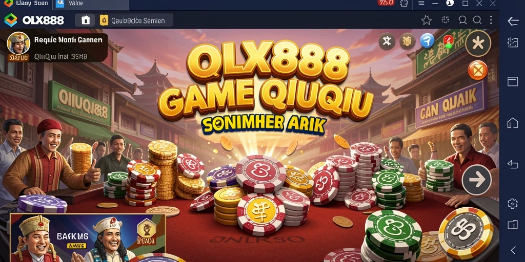 Screenshot utama OLX888 menunjukkan gameplay seru QiuQiu.
