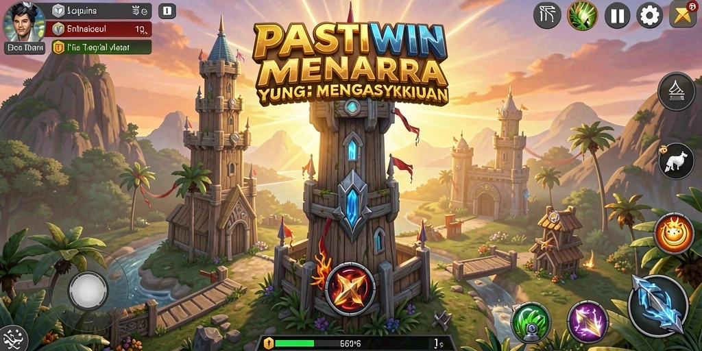 Tangkapan layar utama PASTIWIN menampilkan aksi gameplay Tower Defense yang menegangkan.