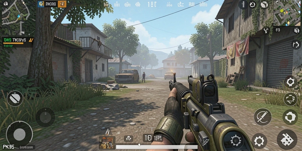 Tangkapan layar gameplay PK95 dengan aksi tembak-menembak seru.
