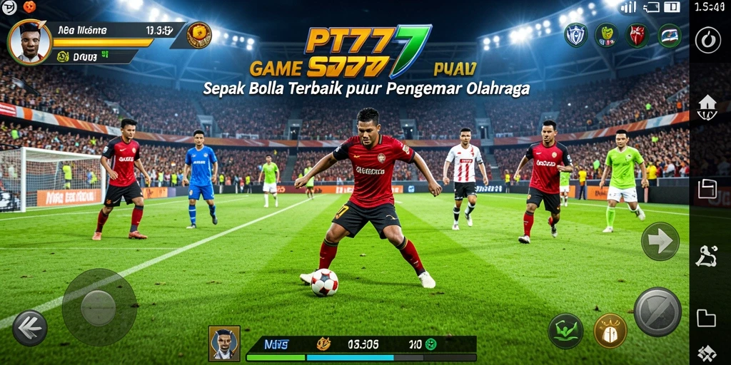 Tampilan gameplay PT777 menampilkan aksi sepak bola yang mendebarkan.