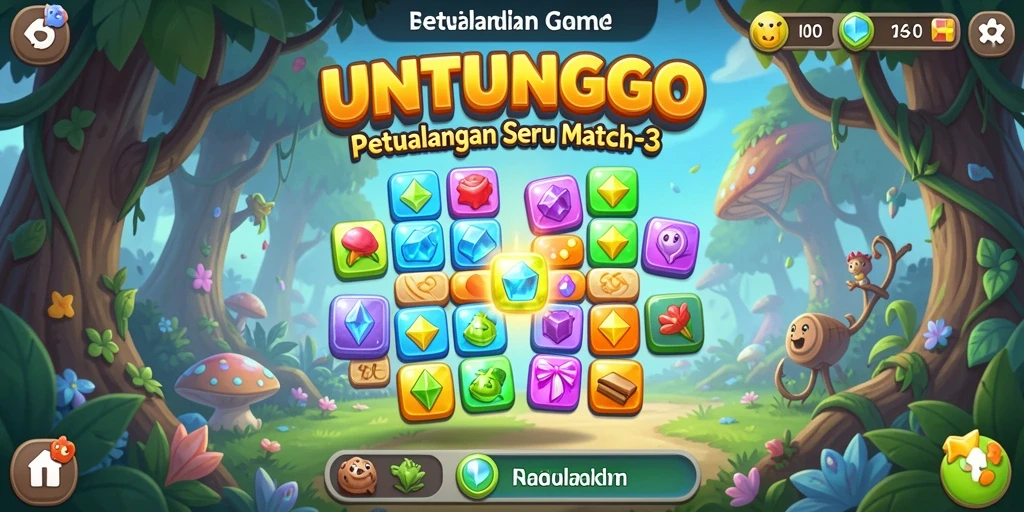 Screenshot gameplay UNTUNGGO dengan tampilan cerah dan menarik.